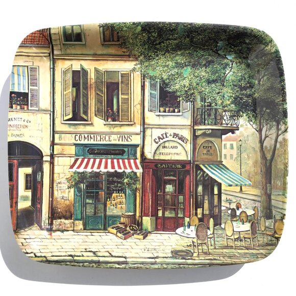 Pimpernel Parisian Scenes melamine small serving tray Paris Street Cafe Bistro - Picture 1 of 10